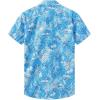 imageKYKU Hawaiian Mens Shirts Casual Beach Vacation Tropical Mens Button Down Short Sleeve Shirt with PocketBeach Blue White Men Hawaiian Button Shirt
