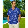 imageKYKU Hawaiian Mens Shirts Casual Beach Vacation Tropical Mens Button Down Short Sleeve Shirt with PocketBlue Hawaiian Men Button Down Shirt