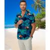 imageKYKU Hawaiian Mens Shirts Casual Beach Vacation Tropical Mens Button Down Short Sleeve Shirt with PocketBlue Hawaiian Men Casual Button Down Shirt
