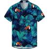 imageKYKU Hawaiian Mens Shirts Casual Beach Vacation Tropical Mens Button Down Short Sleeve Shirt with PocketBlue Hawaiian Men Casual Button Down Shirt