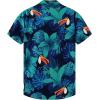 imageKYKU Hawaiian Mens Shirts Casual Beach Vacation Tropical Mens Button Down Short Sleeve Shirt with PocketBlue Hawaiian Men Casual Button Down Shirt