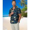 imageKYKU Hawaiian Mens Shirts Casual Beach Vacation Tropical Mens Button Down Short Sleeve Shirt with PocketBlue Hawaiian Shirt for Men