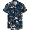 imageKYKU Hawaiian Mens Shirts Casual Beach Vacation Tropical Mens Button Down Short Sleeve Shirt with PocketBlue Hawaiian Shirt for Men