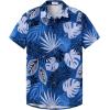 imageKYKU Hawaiian Mens Shirts Casual Beach Vacation Tropical Mens Button Down Short Sleeve Shirt with PocketBlue Men Hawaiian Button Down Shirts