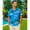 imageKYKU Hawaiian Mens Shirts Casual Beach Vacation Tropical Mens Button Down Short Sleeve Shirt with PocketBlue Tropical Hawaiian Shirt Men