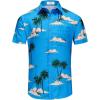 imageKYKU Hawaiian Mens Shirts Casual Beach Vacation Tropical Mens Button Down Short Sleeve Shirt with PocketBlue Tropical Hawaiian Shirt Men