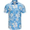 imageKYKU Hawaiian Mens Shirts Casual Beach Vacation Tropical Mens Button Down Short Sleeve Shirt with PocketBlue White Hawaiian Shirt for Men