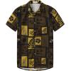 imageKYKU Hawaiian Mens Shirts Casual Beach Vacation Tropical Mens Button Down Short Sleeve Shirt with PocketBrown Hawaiian Men Button Down Shirt