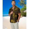 imageKYKU Hawaiian Mens Shirts Casual Beach Vacation Tropical Mens Button Down Short Sleeve Shirt with PocketBrown Hawaiian Men Button Down Shirt