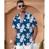 imageKYKU Hawaiian Mens Shirts Casual Beach Vacation Tropical Mens Button Down Short Sleeve Shirt with PocketFlorals White Men Hawaiian Button Shirt