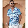 imageKYKU Hawaiian Mens Shirts Casual Beach Vacation Tropical Mens Button Down Short Sleeve Shirt with PocketFlower White Men Hawaiian Button Shirt