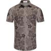 imageKYKU Hawaiian Mens Shirts Casual Beach Vacation Tropical Mens Button Down Short Sleeve Shirt with PocketGray Brown Hawaiian Men Button Down Shirt