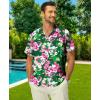 imageKYKU Hawaiian Mens Shirts Casual Beach Vacation Tropical Mens Button Down Short Sleeve Shirt with PocketGreen Hawaiian Men Button Down Shirt