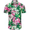 imageKYKU Hawaiian Mens Shirts Casual Beach Vacation Tropical Mens Button Down Short Sleeve Shirt with PocketGreen Hawaiian Men Button Down Shirt