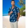 imageKYKU Hawaiian Mens Shirts Casual Beach Vacation Tropical Mens Button Down Short Sleeve Shirt with PocketIslands Blue Hawaiian Men Button Down Shirt