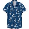 imageKYKU Hawaiian Mens Shirts Casual Beach Vacation Tropical Mens Button Down Short Sleeve Shirt with PocketIslands Blue Hawaiian Men Button Down Shirt