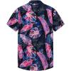 imageKYKU Hawaiian Mens Shirts Casual Beach Vacation Tropical Mens Button Down Short Sleeve Shirt with PocketLeaf Black Men Hawaiian Button Shirts