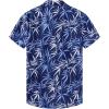 imageKYKU Hawaiian Mens Shirts Casual Beach Vacation Tropical Mens Button Down Short Sleeve Shirt with PocketLeaf Blue Men Hawaiian Button Shirts
