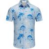 imageKYKU Hawaiian Mens Shirts Casual Beach Vacation Tropical Mens Button Down Short Sleeve Shirt with PocketLight Blue Hawaiian Men Button Down Shirt