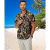 imageKYKU Hawaiian Mens Shirts Casual Beach Vacation Tropical Mens Button Down Short Sleeve Shirt with PocketNavy Blue Hawaiian Men Button Down Shirt