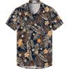 imageKYKU Hawaiian Mens Shirts Casual Beach Vacation Tropical Mens Button Down Short Sleeve Shirt with PocketNavy Blue Hawaiian Men Button Down Shirt