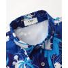 imageKYKU Hawaiian Mens Shirts Casual Beach Vacation Tropical Mens Button Down Short Sleeve Shirt with PocketTree Blue Hawaiian Men Button Down Shirt