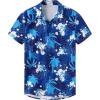 imageKYKU Hawaiian Mens Shirts Casual Beach Vacation Tropical Mens Button Down Short Sleeve Shirt with PocketTree Blue Hawaiian Men Button Down Shirt