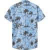 imageKYKU Hawaiian Mens Shirts Casual Beach Vacation Tropical Mens Button Down Short Sleeve Shirt with PocketTree Blue Men Hawaiian Button Shirt