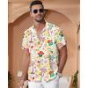 imageKYKU Hawaiian Mens Shirts Casual Beach Vacation Tropical Mens Button Down Short Sleeve Shirt with PocketTropical Multicolor Men Hawaiian Button Shirt