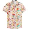 imageKYKU Hawaiian Mens Shirts Casual Beach Vacation Tropical Mens Button Down Short Sleeve Shirt with PocketTropical Multicolor Men Hawaiian Button Shirt