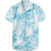 imageKYKU Hawaiian Mens Shirts Casual Beach Vacation Tropical Mens Button Down Short Sleeve Shirt with PocketWhite Blue Hawaiian Men Button Down Shirt