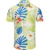imageKYKU Hawaiian Mens Shirts Casual Beach Vacation Tropical Mens Button Down Short Sleeve Shirt with PocketWhite Green Hawaiian Men Button Down Shirt