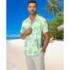 imageKYKU Hawaiian Mens Shirts Casual Beach Vacation Tropical Mens Button Down Short Sleeve Shirt with PocketYellow Blue Men Hawaiian Button Down Shirts