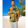 imageKYKU Hawaiian Mens Shirts Casual Beach Vacation Tropical Mens Button Down Short Sleeve Shirt with PocketYellow Hawaiian Men Button Down Shirt