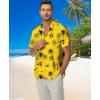 imageKYKU Hawaiian Mens Shirts Casual Beach Vacation Tropical Mens Button Down Short Sleeve Shirt with PocketYellow Men Hawaiian Button Down Shirts