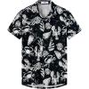Beach Black Men Hawaiian Button Shirt