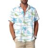 Beach White Men Hawaiian Button Shirt