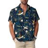 imageKYKU Hawaiian Mens Shirts Casual Beach Vacation Tropical Mens Button Down Short Sleeve Shirt with PocketBlue Hawaiian Shirt for Men