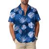 imageKYKU Hawaiian Mens Shirts Casual Beach Vacation Tropical Mens Button Down Short Sleeve Shirt with PocketBlue Men Hawaiian Button Down Shirts