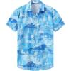Islands Blue Men Hawaiian Button Shirt