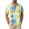 White Green Hawaiian Men Button Down Shirt