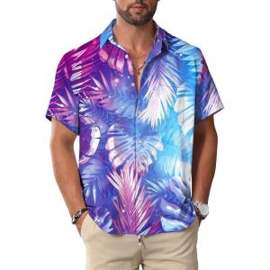 imageKYKU Hawaiian Mens Shirts Casual Beach Vacation Tropical Mens Button Down Short Sleeve Shirt with PocketMulticolor Hawaiian Shirt for Men