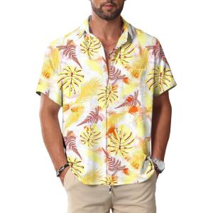 imageKYKU Hawaiian Mens Shirts Casual Beach Vacation Tropical Mens Button Down Short Sleeve Shirt with PocketMulticolor Men Hawaiian Button Down Shirts