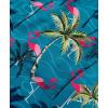 imageKYKU Hawaiian Men Button Shirt Casual Summer Beach Short Sleeve Clothing Tropical Vacations Clothes with PocketBlue Flamingos Men Hawaiian Button Shirt