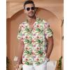 imageKYKU Hawaiian Men Button Shirt Casual Summer Beach Short Sleeve Clothing Tropical Vacations Clothes with PocketFlamingos Beige Men Hawaiian Button Shirt