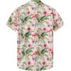 imageKYKU Hawaiian Men Button Shirt Casual Summer Beach Short Sleeve Clothing Tropical Vacations Clothes with PocketFlamingos Beige Men Hawaiian Button Shirt