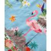 imageKYKU Hawaiian Men Button Shirt Casual Summer Beach Short Sleeve Clothing Tropical Vacations Clothes with PocketFlamingos Blue Men Hawaiian Button Shirt