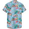 imageKYKU Hawaiian Men Button Shirt Casual Summer Beach Short Sleeve Clothing Tropical Vacations Clothes with PocketFlamingos Blue Men Hawaiian Button Shirt