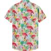 imageKYKU Hawaiian Men Button Shirt Casual Summer Beach Short Sleeve Clothing Tropical Vacations Clothes with PocketFlamingos Multicolor Men Hawaiian Button Shirt
