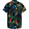 imageKYKU Hawaiian Shirt Button Men Parrots Print Short Sleeve Clothing Multicolor L
